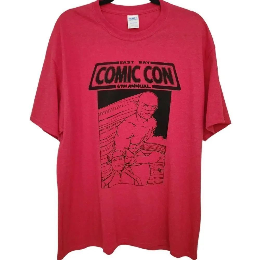 Port and Company Unisex Short Sleeve Graphic T-Shirt East Bay Comic Con Size XL